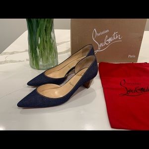 Christian Louboutin Denim Heels~Size 37.5